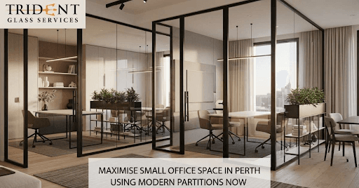 Small office space with glass partitions